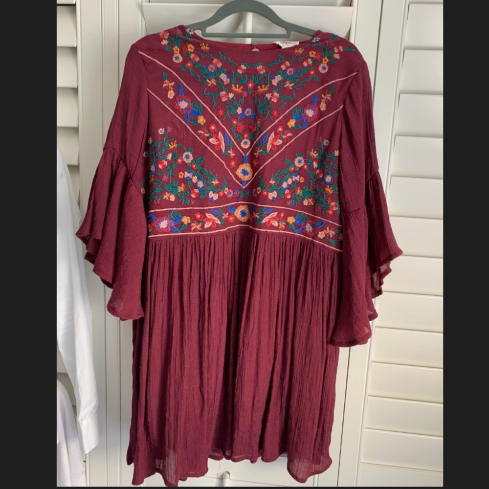 Embroidered boho flirty top/dress summer fall